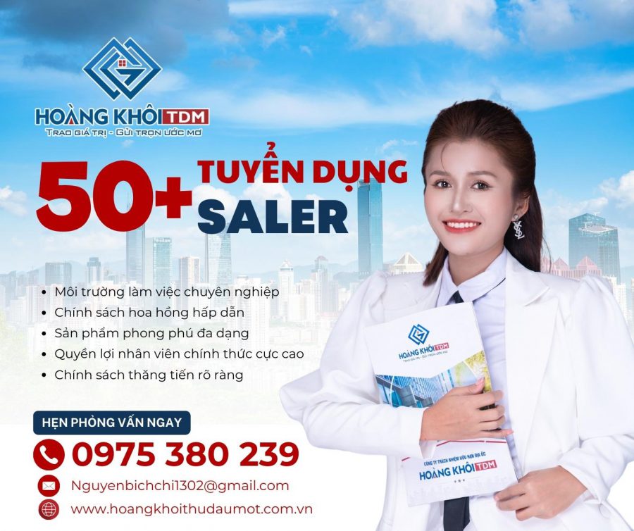 Tuyển dụng Đội Ngũ Kinh Doanh Bất Động Sản Cao Cấp tại Bình Dương - Hoang Khoi Finance